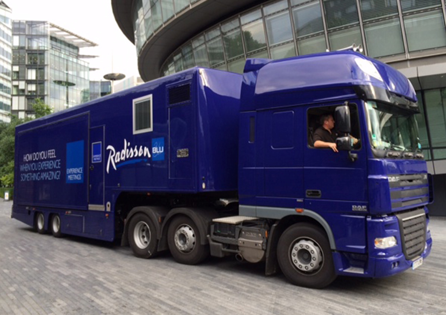 Radisson Blu Hotels. Experience Meetings Truck. Large format branding. Creative artwork and graphic design.