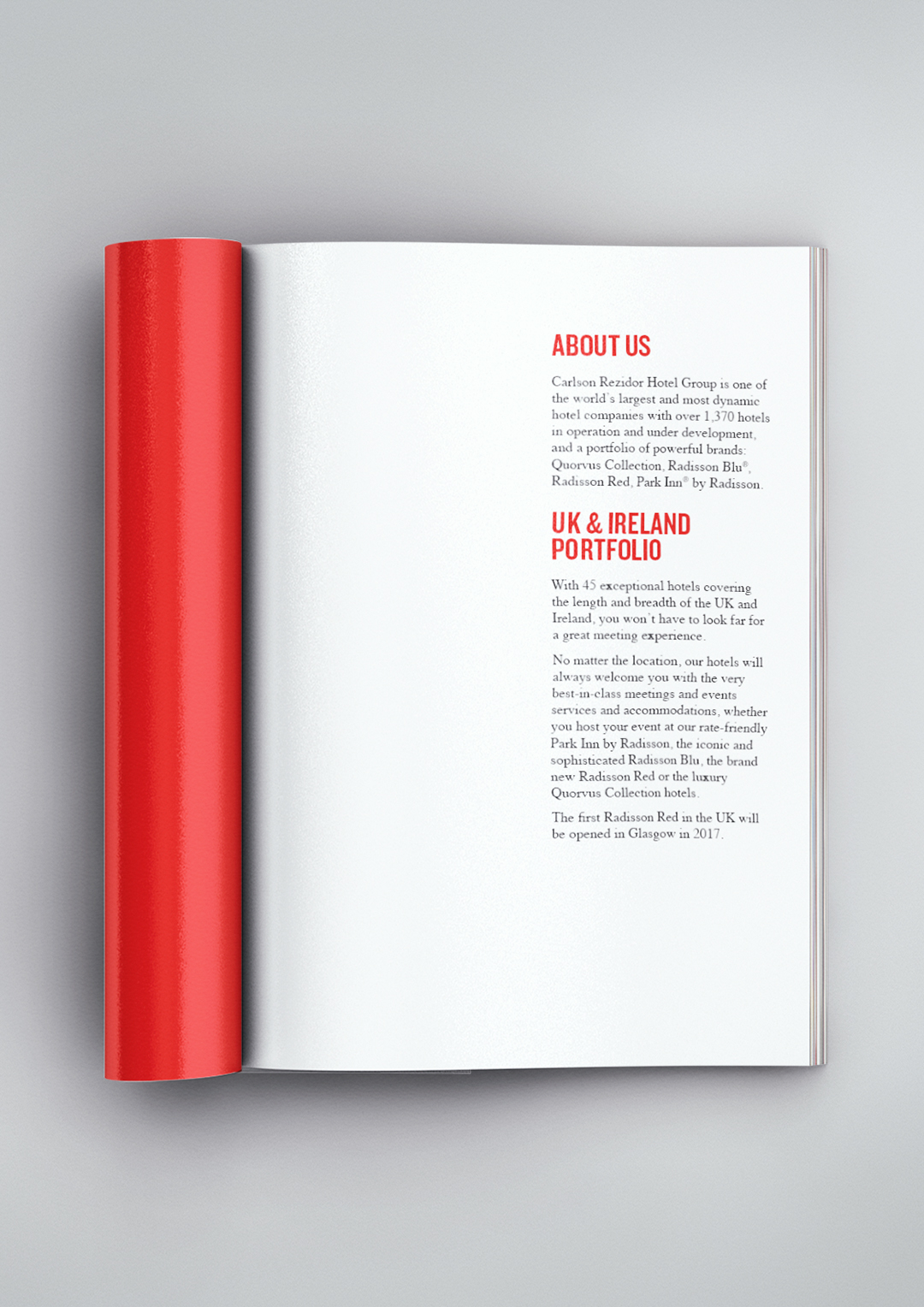 Radisson Blu Hotels. Radisson Red Note Book. Creative artwork and graphic design.